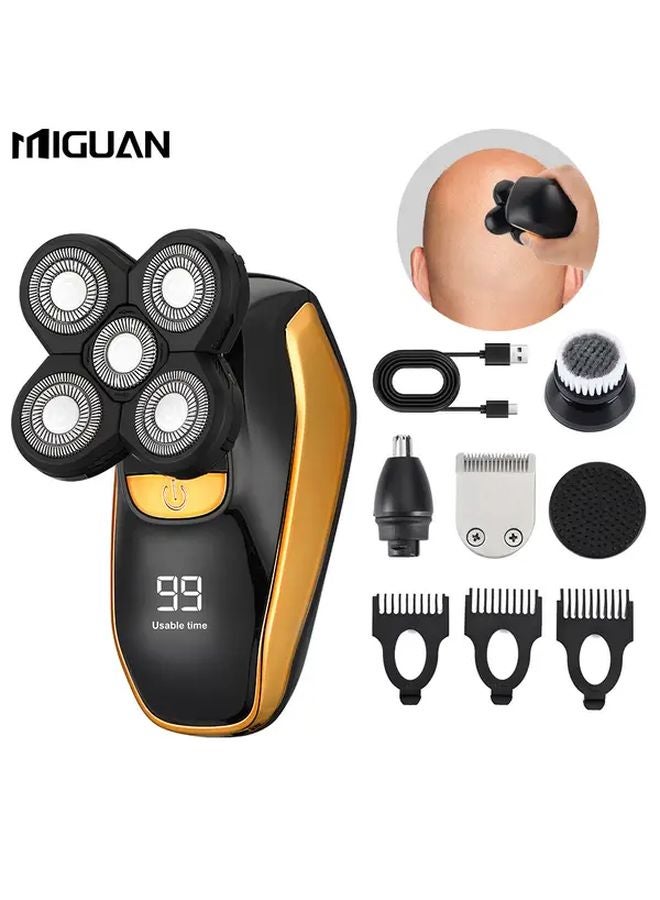 Golden Suit MIGUAN Digital Display USB Rechargeable Five Blade Bald Machine Hair Removal System - Image 1
